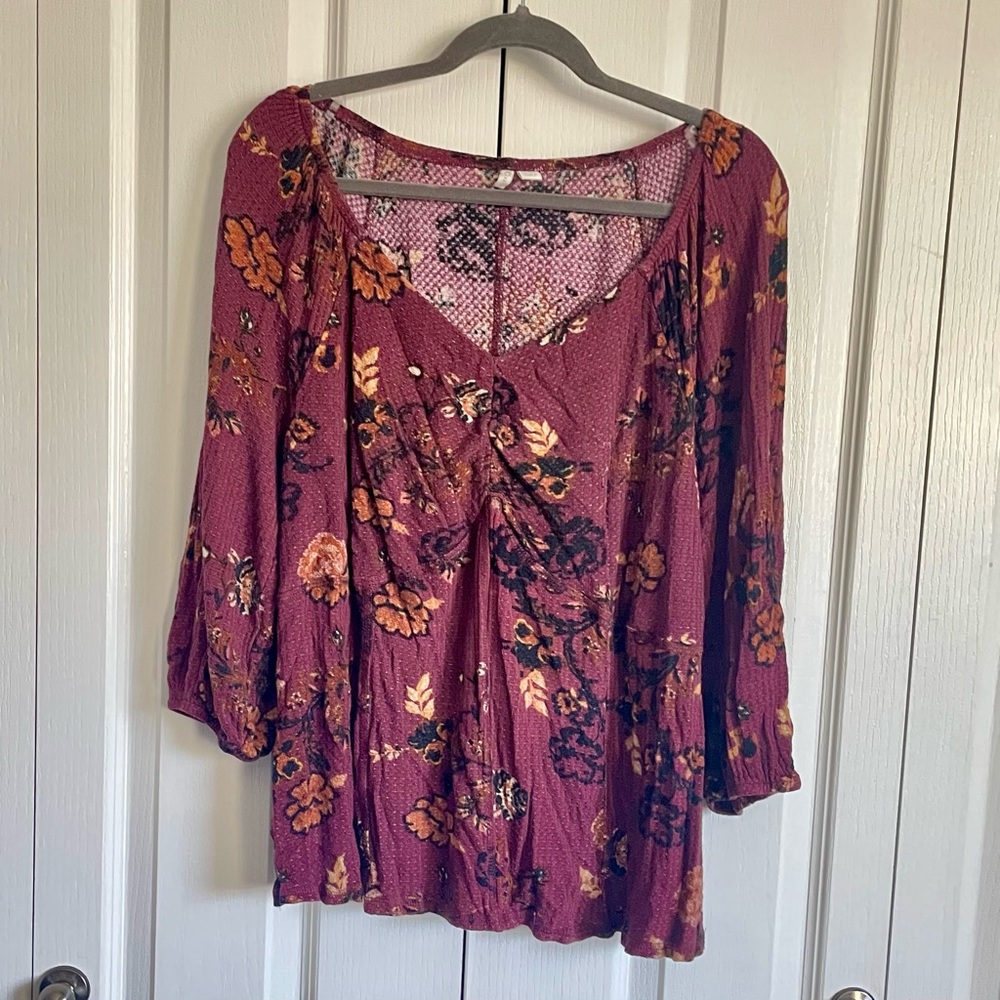 Sweetheart neckline waffle-knit top